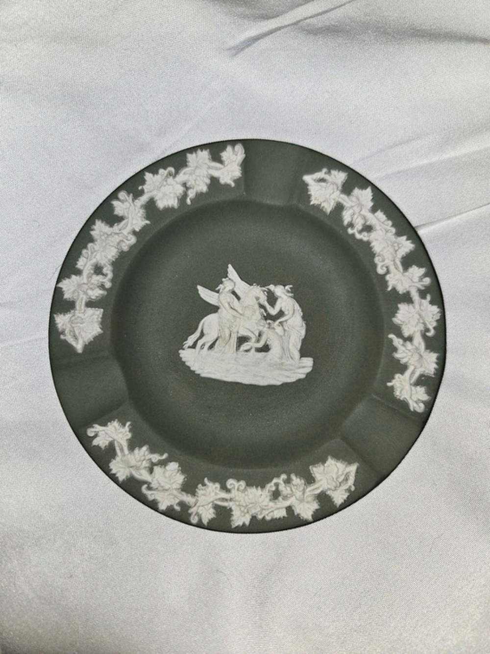 Wedgwood Jasperware Sage Green Ashtray Sage Green & White Ashtray